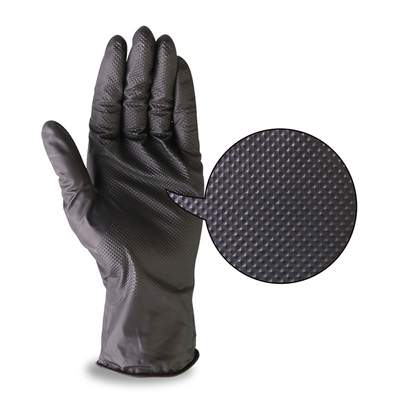Disposable Black Nitrile Gloves Medium 50 Count Diamond Texture Non Sterile