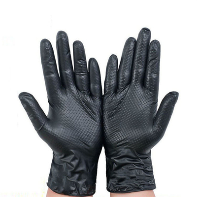 Heavy Duty Orange Textured Nitrile Gloves Diamond Anti Oil Restaurant Engine Repair Nitrile Protective Gloves