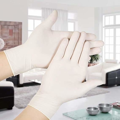 Non Sterile Disposable Surgical White Latex Gloves For Dental Examination