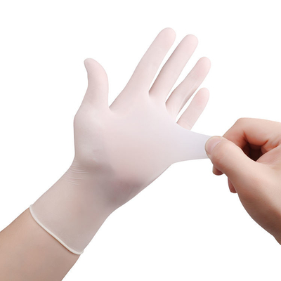 Single Use Disposable Powder Free White Latex Gloves Protective