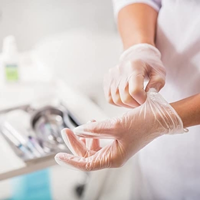 Sterile Disposable Vinyl Exam Gloves X Large Powder Latex Free Food Grade