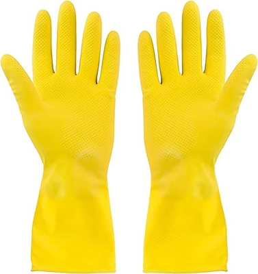 Kitchen 3 Pairs yellow dishwashing gloves Natural Rubber Latex