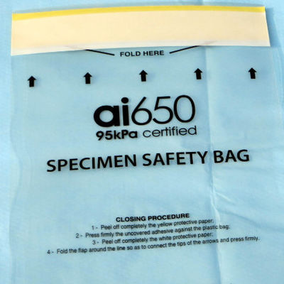 CE  Recyclable 95Kpa Biohazard Plastic Bag  sealing