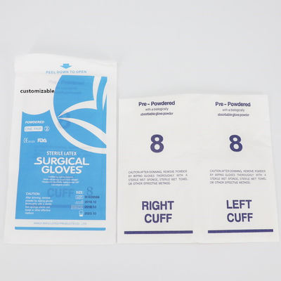 CE White Sterile 9MPa AQL 1.5 Disposable Latex Gloves