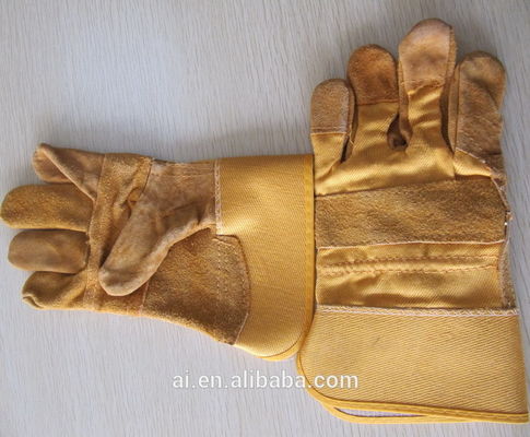 Leather Work Gloves Comfort/Double Palm Cow Split leather work gloves women