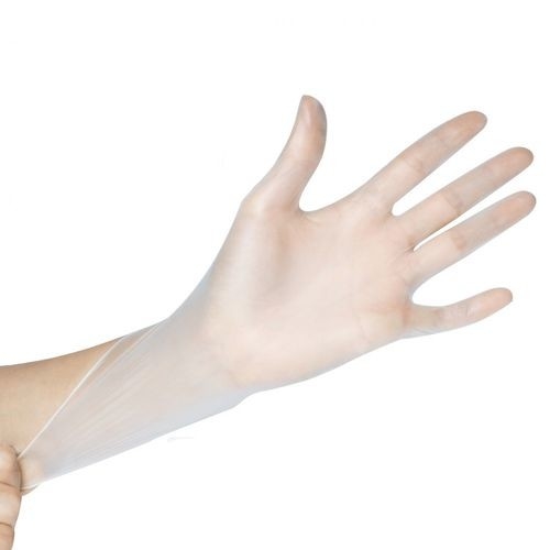 Powder Free Disposable Gloves Medium - Pack Of 100 - Clear Vinyl Household Gloves