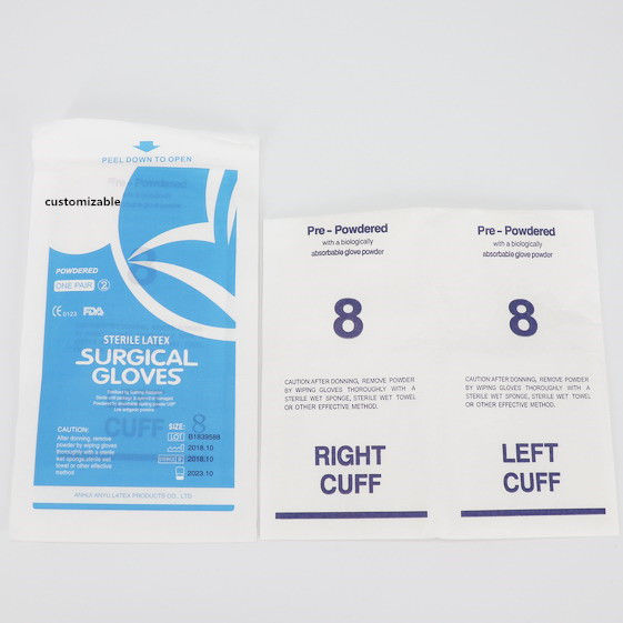 CE White Sterile 9MPa AQL 1.5 Disposable Latex Gloves