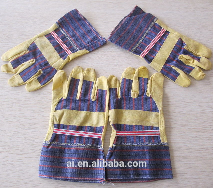 Palm safety cow split leather working gloves / leather work gloves cow split