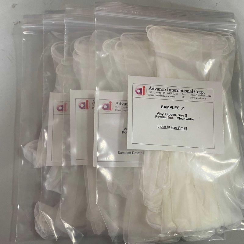 100pcs/Box Gentle Touch Synthetic Vinyl Disposable Gloves Beaded Cuff