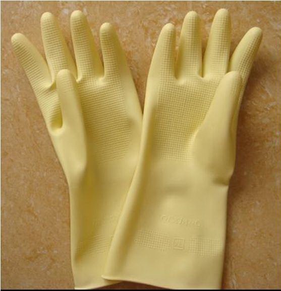 rubber gloves scrap/Black cleaning latex rubber gloves for household